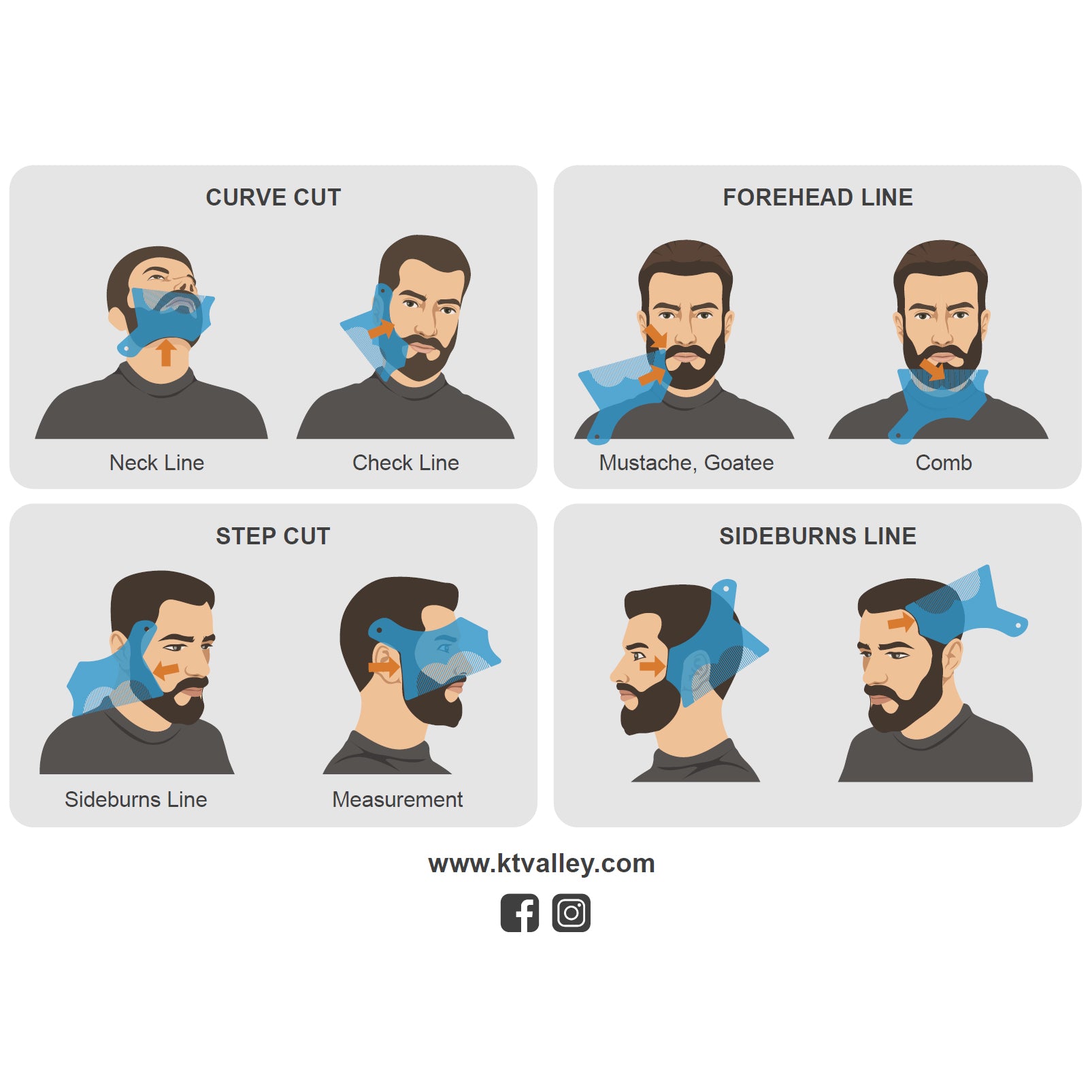 Beard Shaping Tool For Men Clear KT Valley Co.