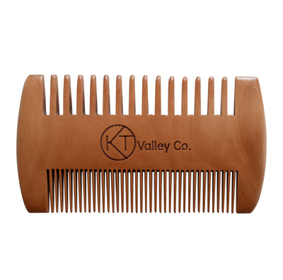 Double-Sided Sandalwood Beard Comb with Sleeve - Brown