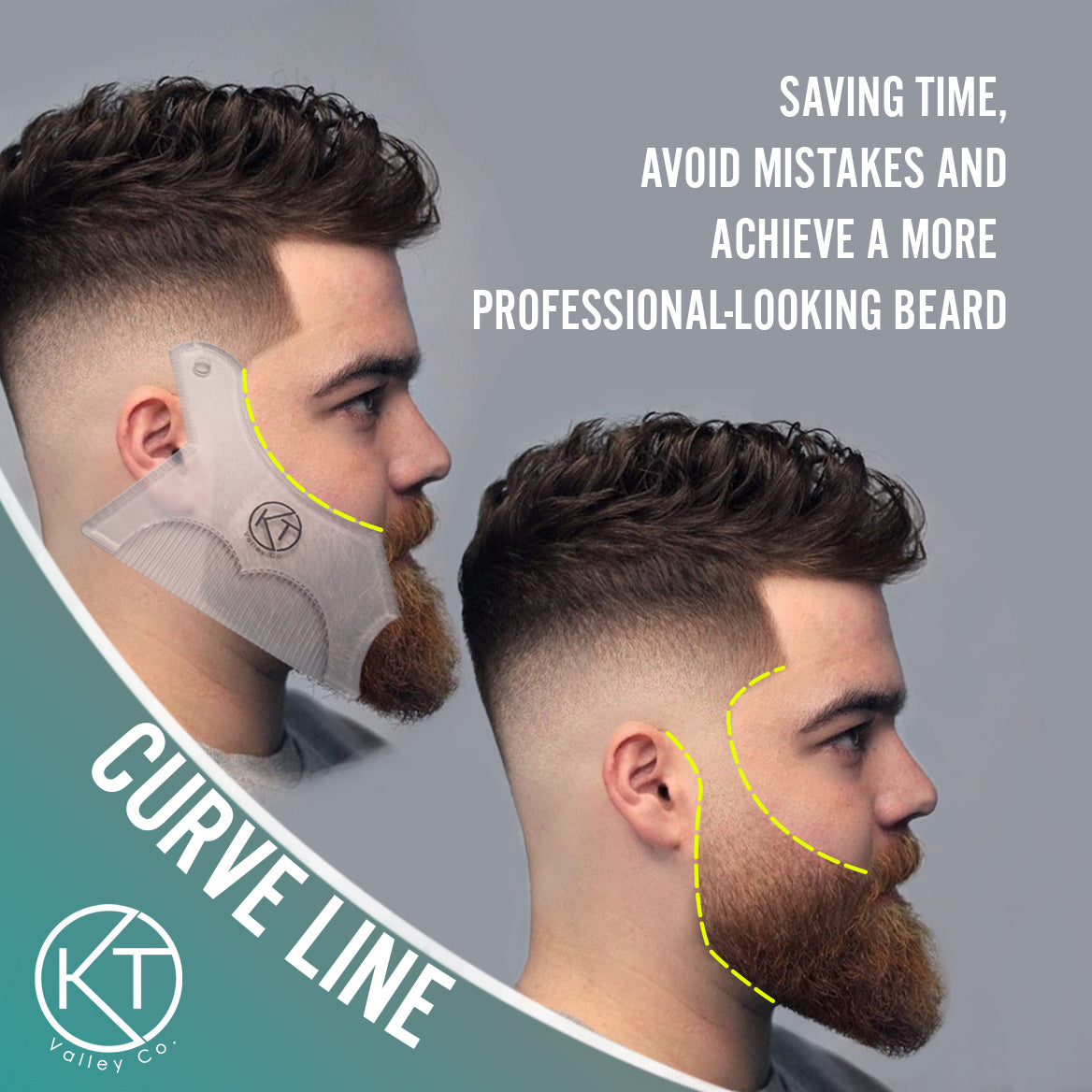 Beard Shaping Tool For Men Clear KT Valley Co.