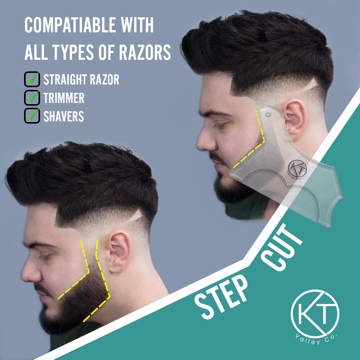 Beard Shaping Tool For Men Clear KT Valley Co.