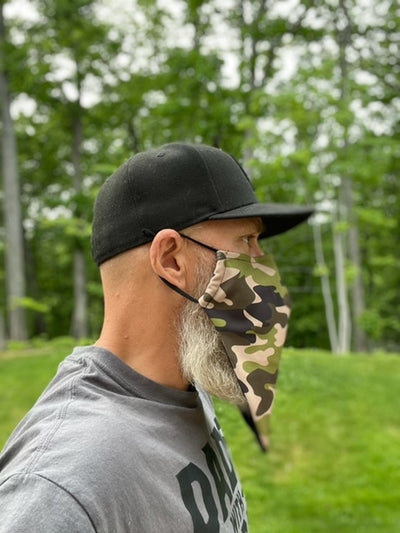 Large Beard Face Mask - Camouflage Green